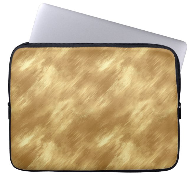 Abstract Brushed Gold Texture Laptop Sleeve (Front)