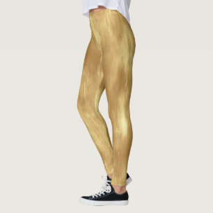 Abstract Brushed Gold Texture Leggings