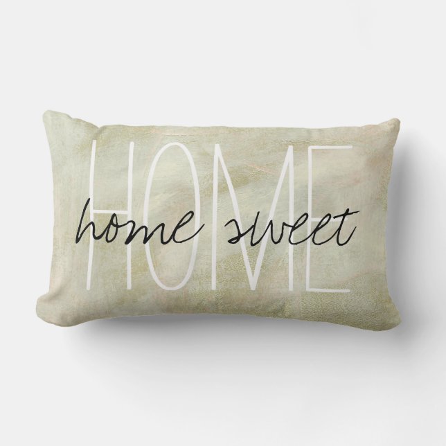 Abstract Brushstrokes Home Sweet home Lumbar Pillow (Front)