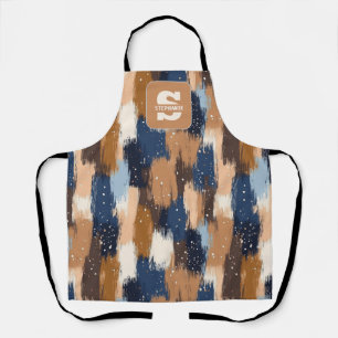Abstract Brushstrokes in Blue, White & Brown (2) Apron