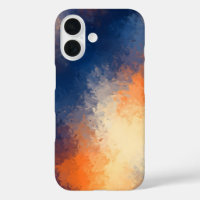 Abstract Brushstrokes: Vibrant Blue & Orange.
