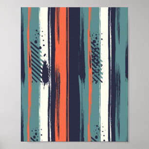 Abstract Brushstrokes with Bold Contrasts Poster