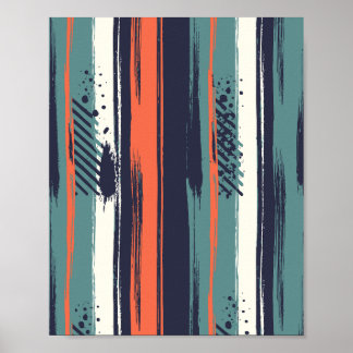 Abstract Brushstrokes with Bold Contrasts Poster