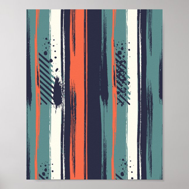 Abstract Brushstrokes with Bold Contrasts Poster (Front)