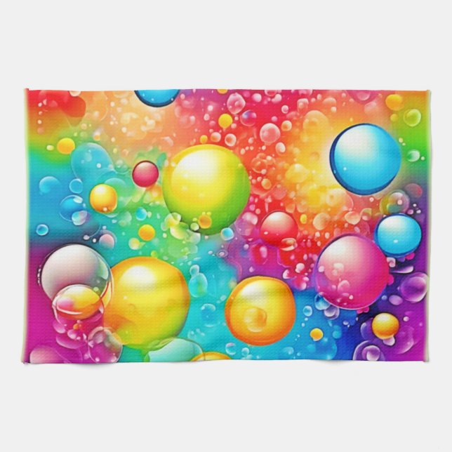 Abstract Bubble Art Kitchen Towel (Horizontal)
