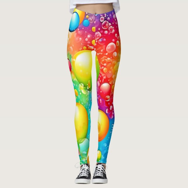 Abstract Bubble Art Leggings (Front)