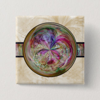 Abstract Bubble Mandala With Ribbon 2 Inch Square Button