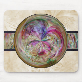 Abstract Bubble Mandala With Ribbon Mouse Pad