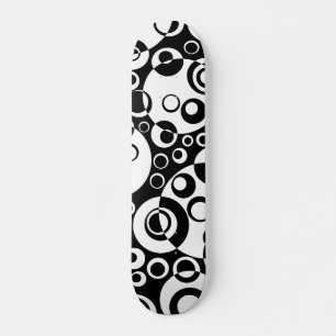 Abstract Bubbles 02 - B/W - Retro Skateboard
