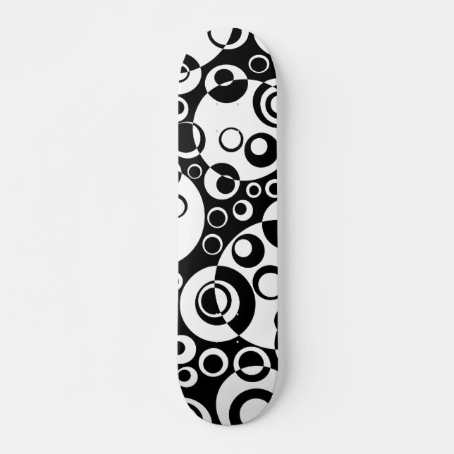 Abstract Bubbles 02 - B/W - Retro Skateboard (Front)