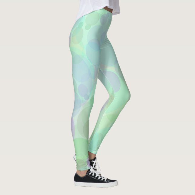 Abstract Bubbles in Watery Pastel Colours Leggings (Right)