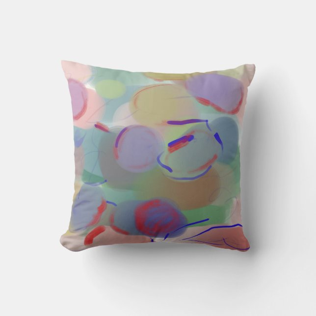 Abstract bubbles throw pillow (Front)