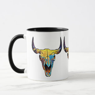 Abstract Bull Bovine Animal Skull anatomy Art Mug