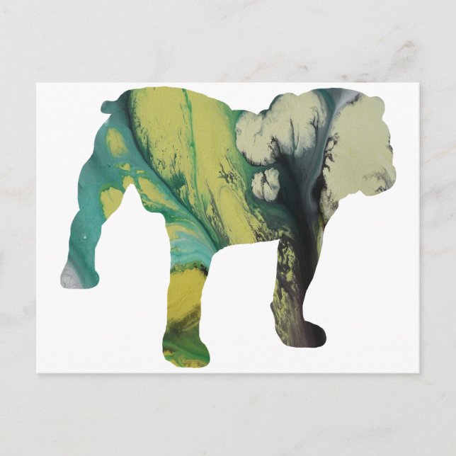 Abstract bull dog Silhouette Postcard (Front)