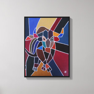 Abstract Bull Painting by Alfred Fox Canvas Print