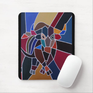 Abstract Bull Painting by Alfred Fox Mouse Pad