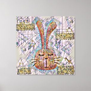 Abstract bunny canvas print