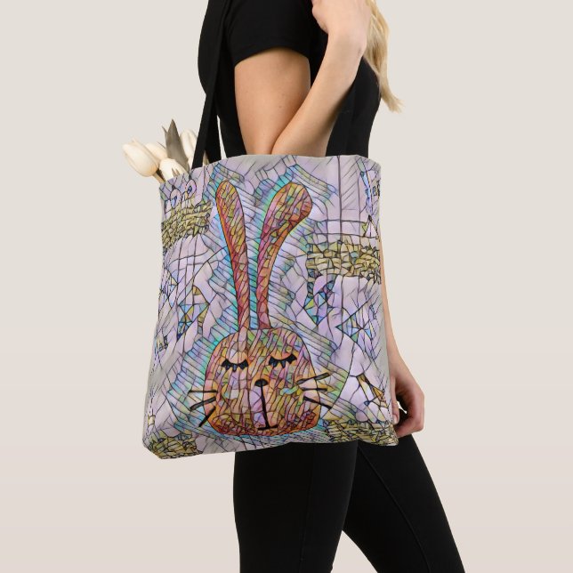 Abstract bunny  tote bag (Close Up)
