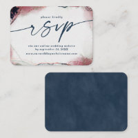 Abstract Burgundy & Navy Blue Wedding Website RSVP