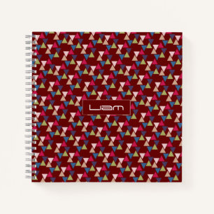 Abstract burgundy pattern name  notebook