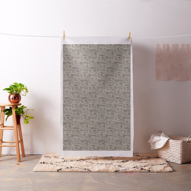 Abstract Burlap Texture Initials Pattern Fabric (In Situ)
