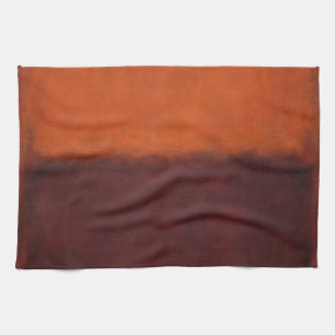 Abstract Burnt Orange Horizon Kitchen Towel