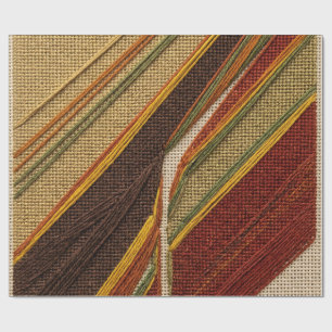 Abstract Burnt Orange Mustard Stripes Wrapping Pap Paper
