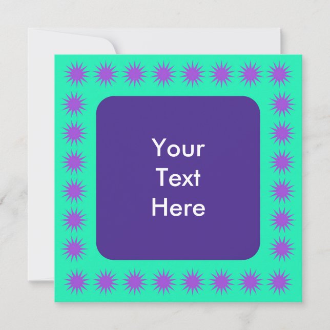 Abstract Burst Border Square  Invitation (Front)