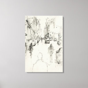Abstract Busy City Street – Urban Life Canvas Print