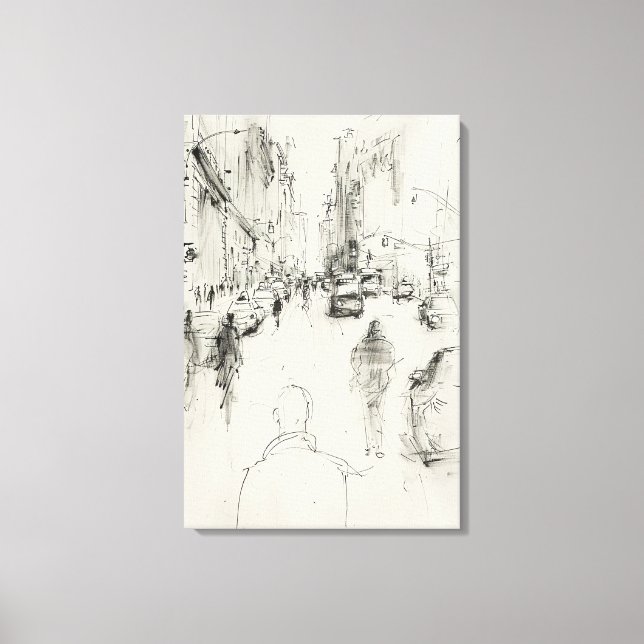Abstract Busy City Street – Urban Life  Canvas Print (Front)