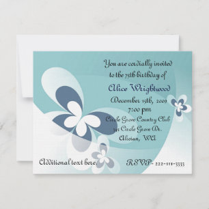 Abstract Butterflies Birthday Invitation