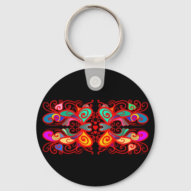 Abstract Butterflies Keychain (Front)
