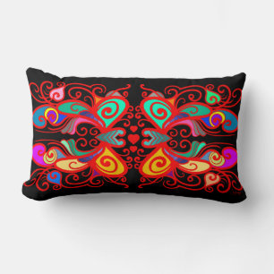Abstract Butterflies Lumbar Pillow