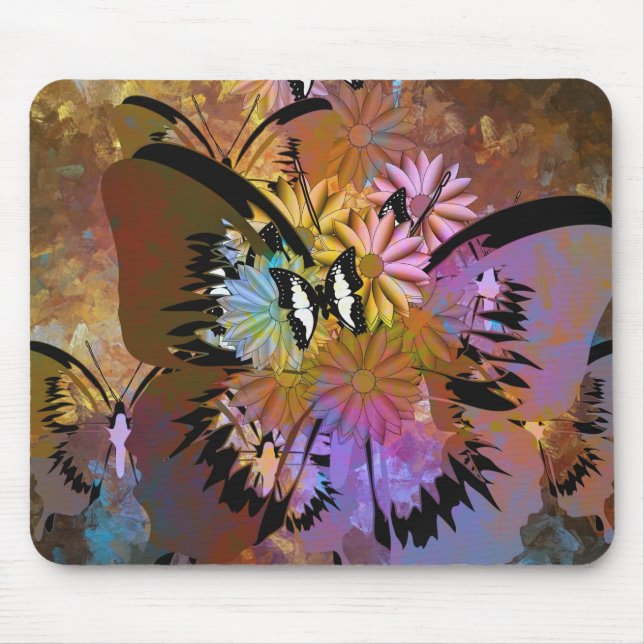 Abstract Butterflies Mouse Pad (Front)