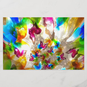 Abstract Butterflies Stationery