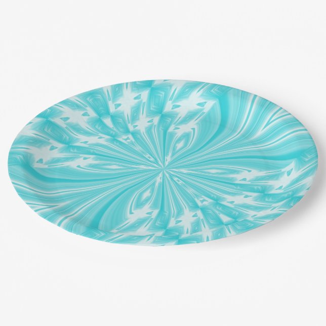 Abstract Butterfly AQUA-PAPER PARTY PLATES (Angled)
