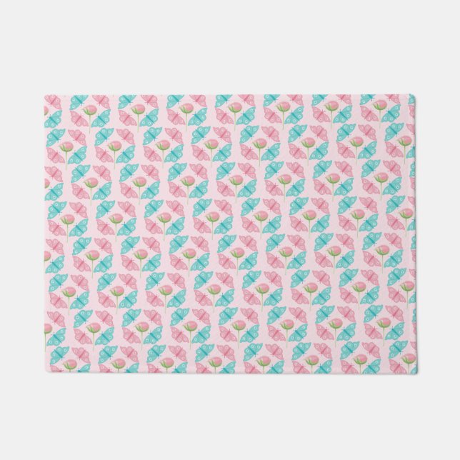 Abstract Butterfly Art Doormat (Front)