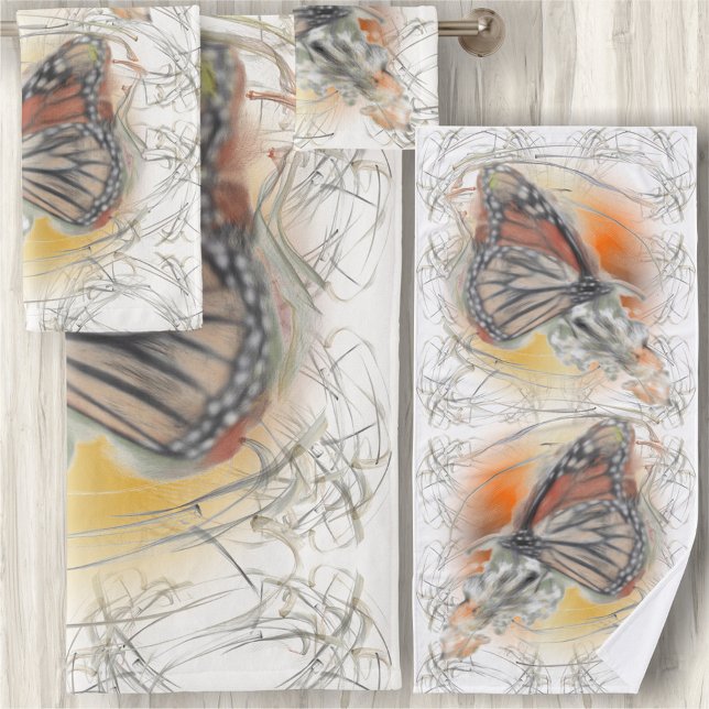 Abstract Butterfly Bath Towel Set (Creator Uploaded)