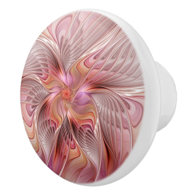 Abstract Butterfly Colourful Fantasy Fractal Art Ceramic Knob (Right)