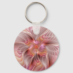 Abstract Butterfly Colourful Fantasy Fractal Art Keychain