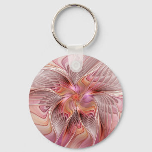 Abstract Butterfly Colourful Fantasy Fractal Art Keychain
