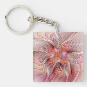 Abstract Butterfly Colourful Fantasy Fractal Art Keychain