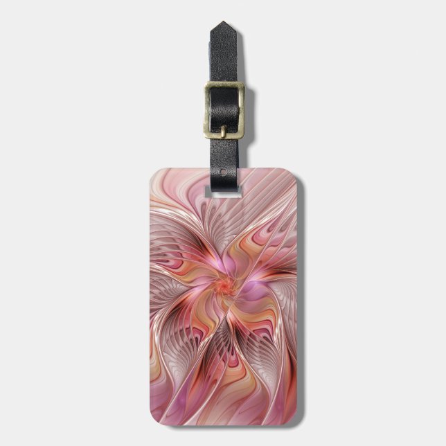 Abstract Butterfly Colourful Fantasy Fractal Art Luggage Tag (Front Vertical)