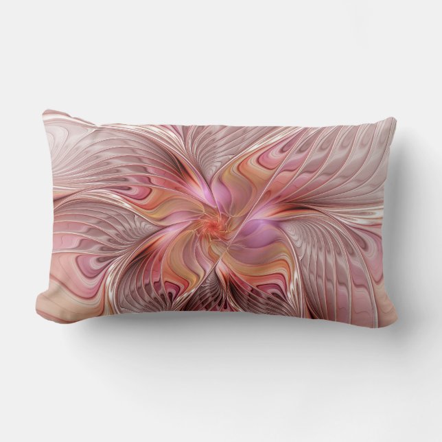 Abstract Butterfly Colourful Fantasy Fractal Art Lumbar Pillow (Front)
