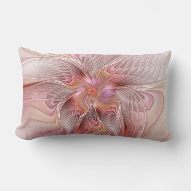 Abstract Butterfly Colourful Fantasy Fractal Art Lumbar Pillow (Front)