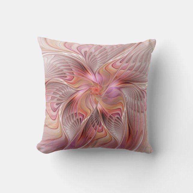 Abstract Butterfly Colourful Fantasy Fractal Art Outdoor Pillow (Front)