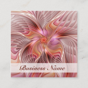 Abstract Butterfly Colourful Fantasy Fractal Art Square Business Card