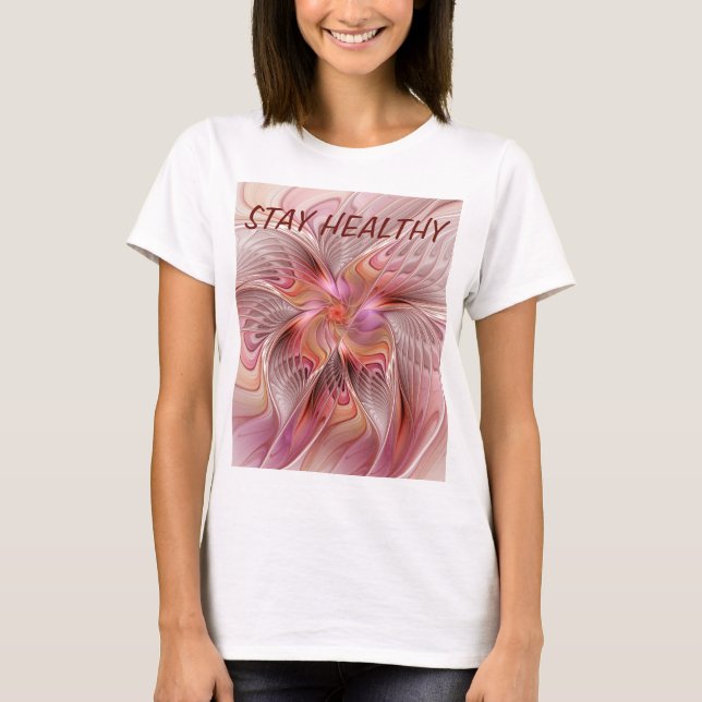 Abstract Butterfly Colourful Fantasy Fractal Art T-Shirt (Front)