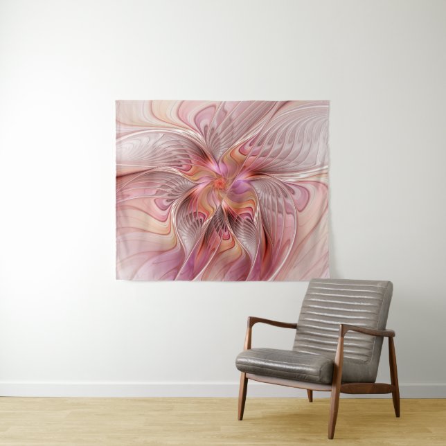 Abstract Butterfly Colourful Fantasy Fractal Art Tapestry (In Situ (Horizontal))