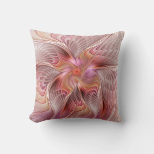 Abstract Butterfly Colourful Fantasy Fractal Art Throw Pillow